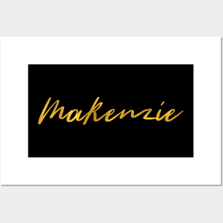 Makenzie Name Hand Lettering in Faux Gold Letters Posters and Art